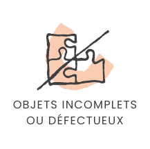 le petit lieu articles non repris objets incomplets ou défectueux